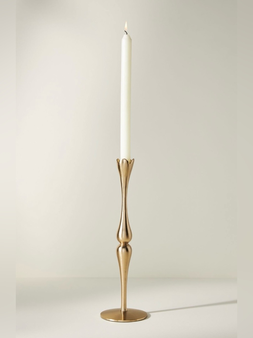 Anthropologie Marizia Gold Metal Candle Holders, set of 3 - Picture 3 of 7